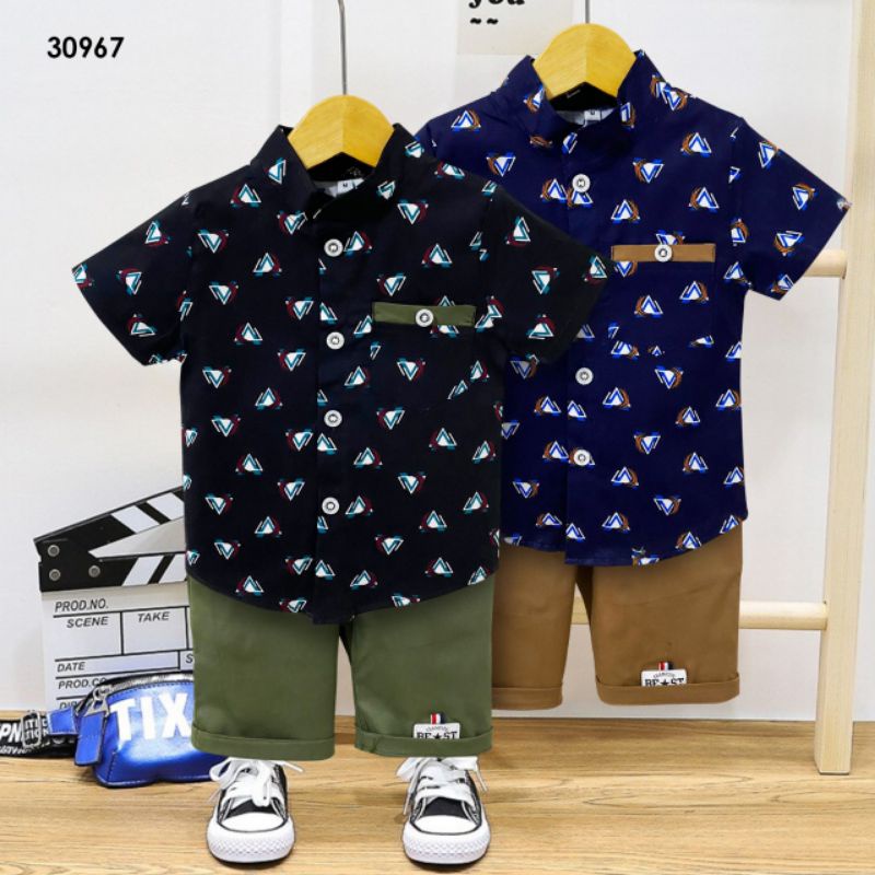 GROSIR 3PCS SETELAN AISON KEMEJA (30967)