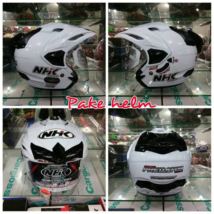 HELM NHK DOUBLE VISOR HELM NHK HALF FACE NHK CRYPTON WHITE