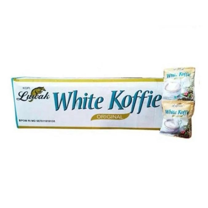 

Luwak White Koffie, Kopi Kemasan Bubuk 1 Dus Isi 20 Renceng