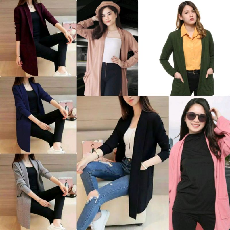 Shopee Outer Cardy Outerwear Blazer Cardigan Rompi Wanita