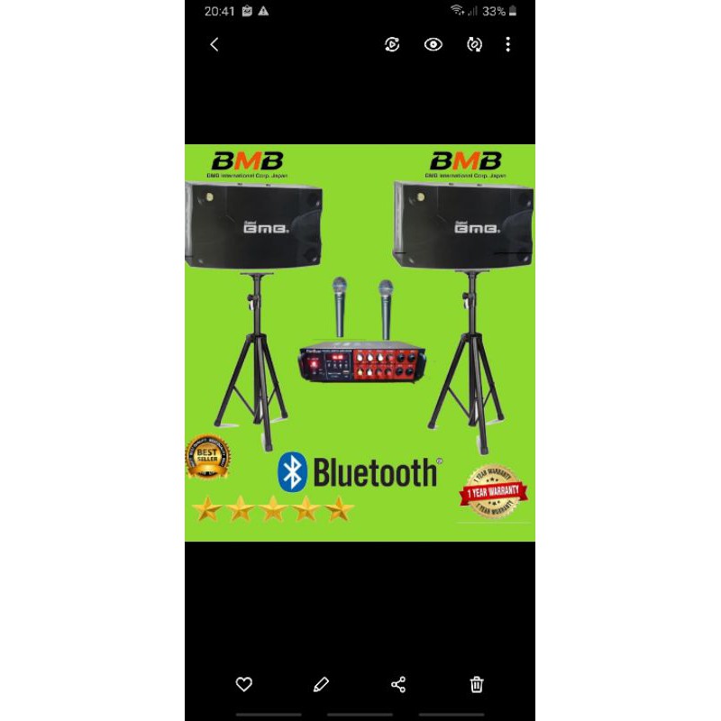PAKET KARAOKE MURAH SPEAKER BMB 8INCH BERGARANSI
