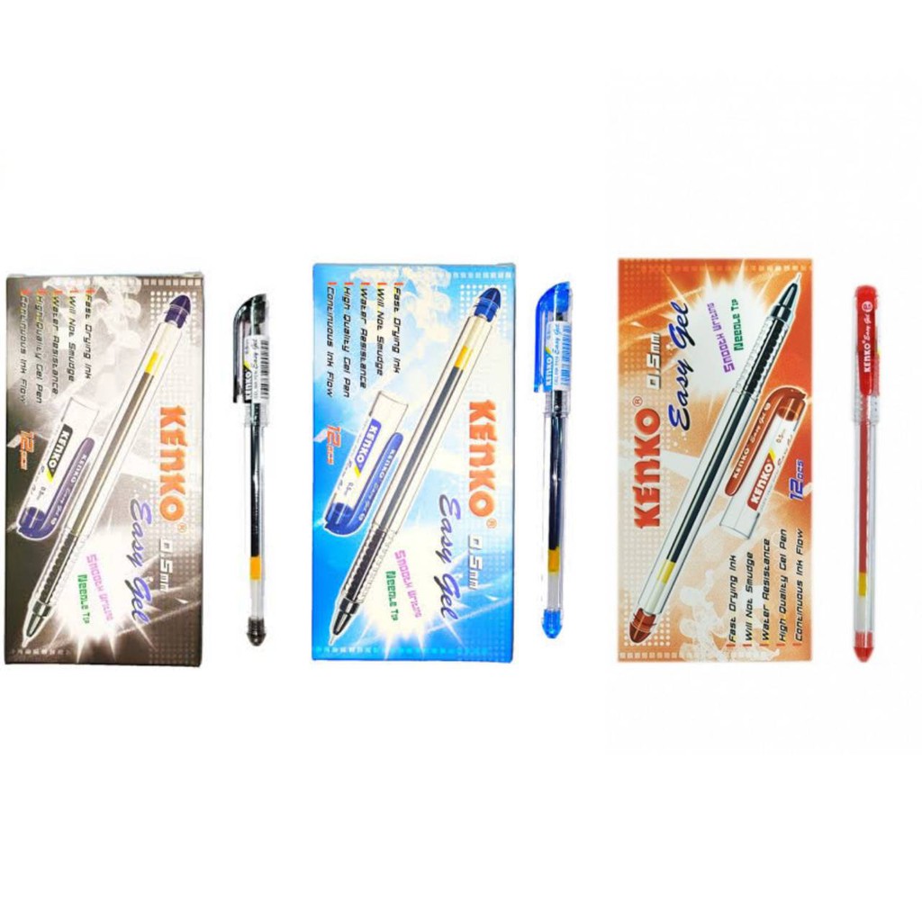 

[ Bayar Ditempat ] Pulpen Kenko Easy Gel 0.5mm ( 1 lusin/12 pulpen)
