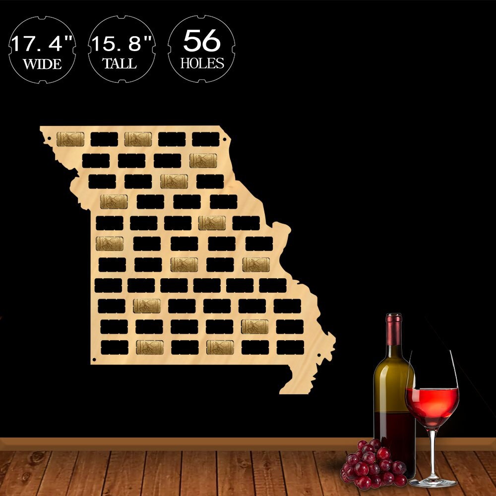 Mother of the West Missouri State Wine Cork Map Wine Cork Home Decor DIY Wine Cork
