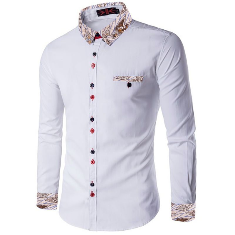 KEMEJA OKITA BATIK Fashion Pria Atasan Lengan Panjang Casual Bepergian Bekerja Remaja Kuliah Keren