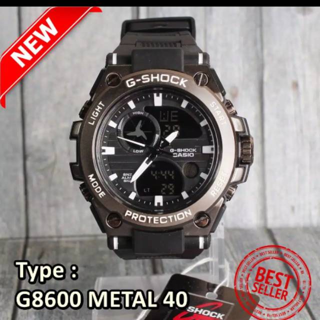 GSHOCK CASIO G8600 METAL BESI FULLBLACK