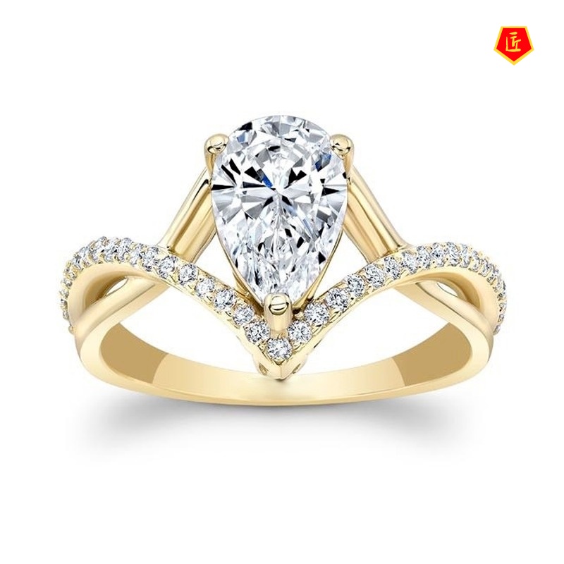 [Ready Stock]Simple Fashion Micro Inlay Colored Gems Ring