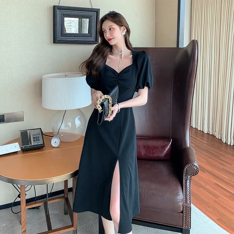 (S - XL)Lmb KOREAN LONG MIDI SLIT DRESS ELEGANCE