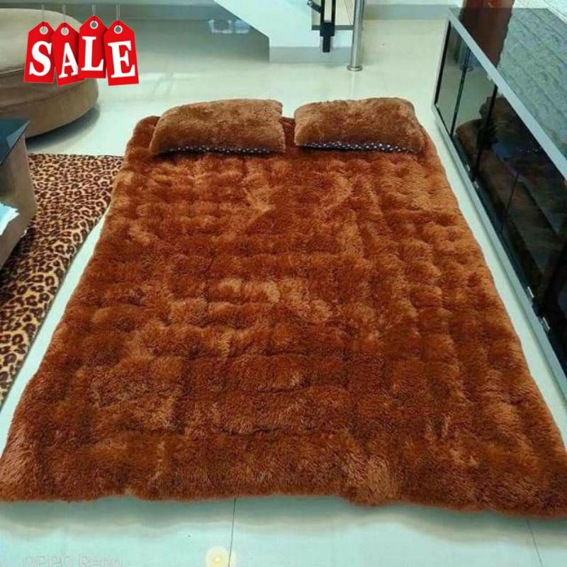 Kasur Gender Bulu Rasfur Plus 2 Bantal/Kasur Lantai Bulu Rasfur/Kasur Lantai Termurah Terpopuler