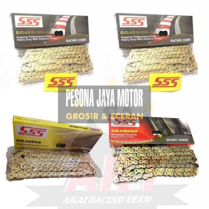 Rantai SSS Gold 428,415 -130,140 SB,HSB,HSBT Original Impor Malaysia