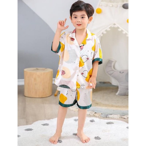 AN14 -AN19 Piyama Anak Bahan Satin Sutra Silk Premium