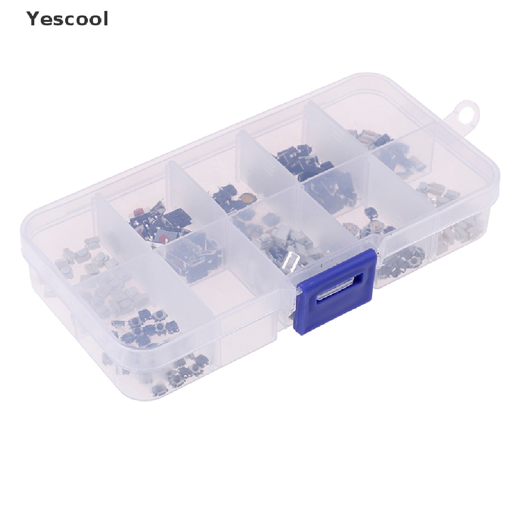 Yescool 250pcs Saklar Tombol Tekan Tactile Campur 10 Tipe Untuk Remote Kunci Mobil