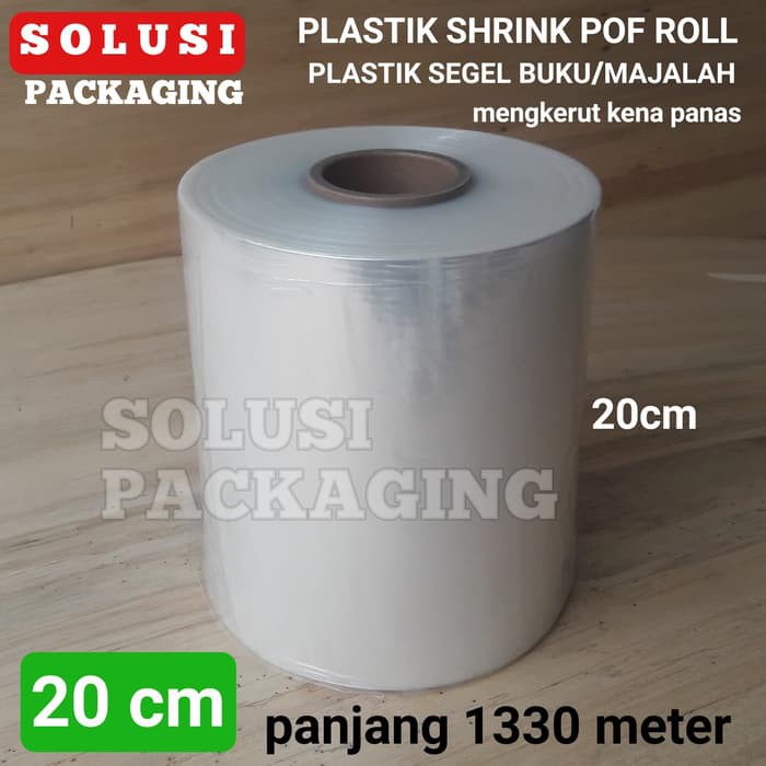 

PLASTIK SHRINK POF 20CM 1332METER/PLASTIK SEGEL BUKU MAJALAH STRETCH