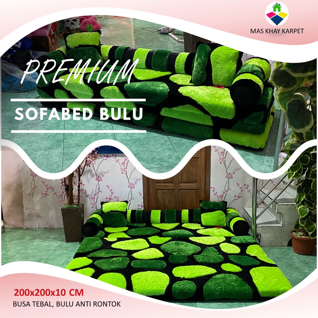 Jual Sofa Bed Lipat Bulu Jumbo 200x200x10 Tinggi Sofa 30 Cm Premium ...