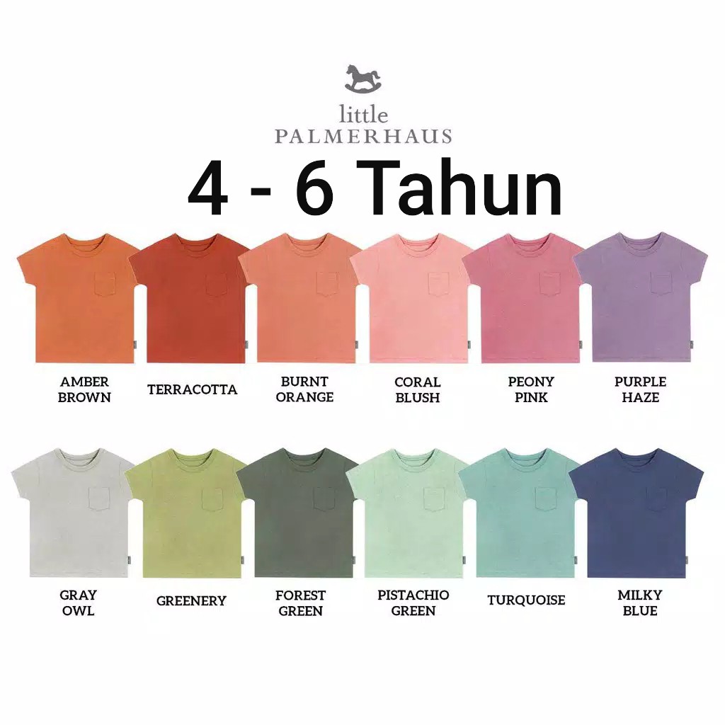 Little Palmerhaus Pocket Tee size 4-6 Tahun kaos anak polos