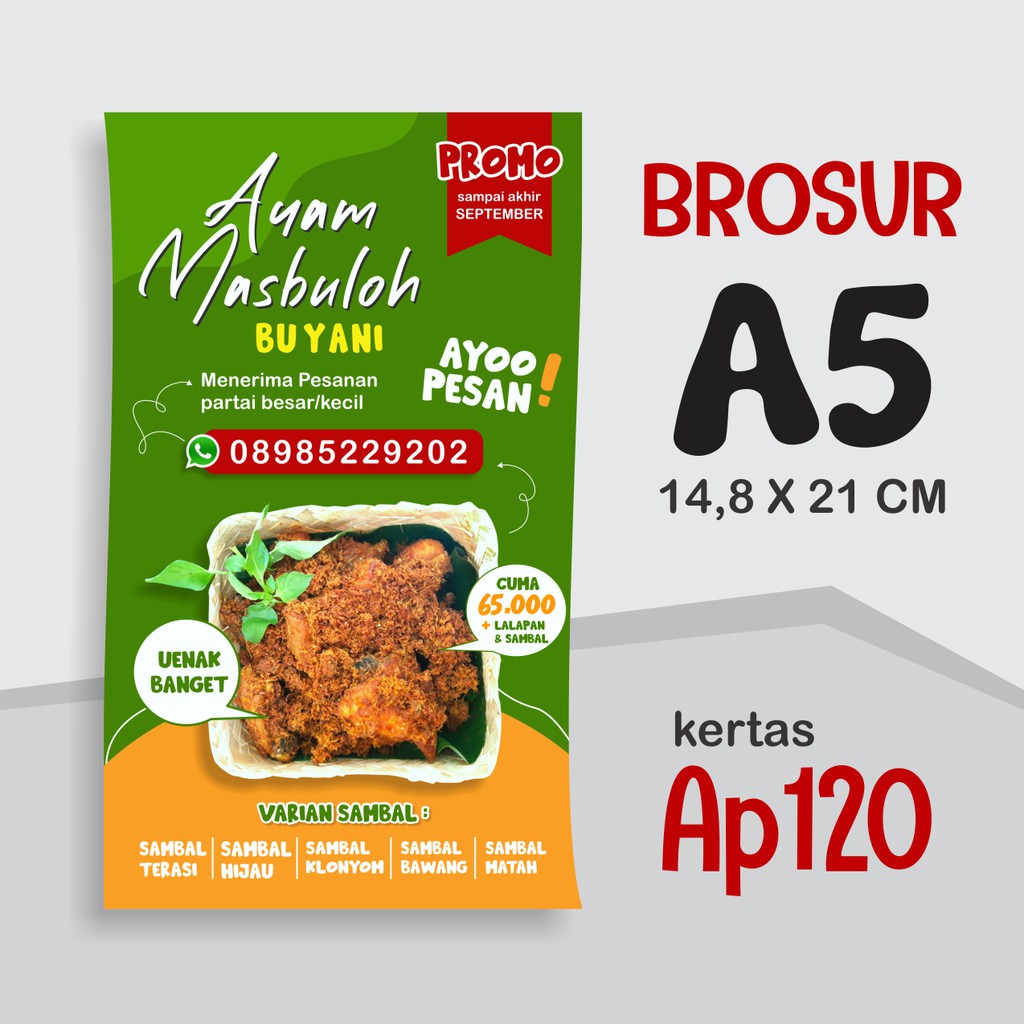 

BROSUR A5 AP120 grm - satu sisi