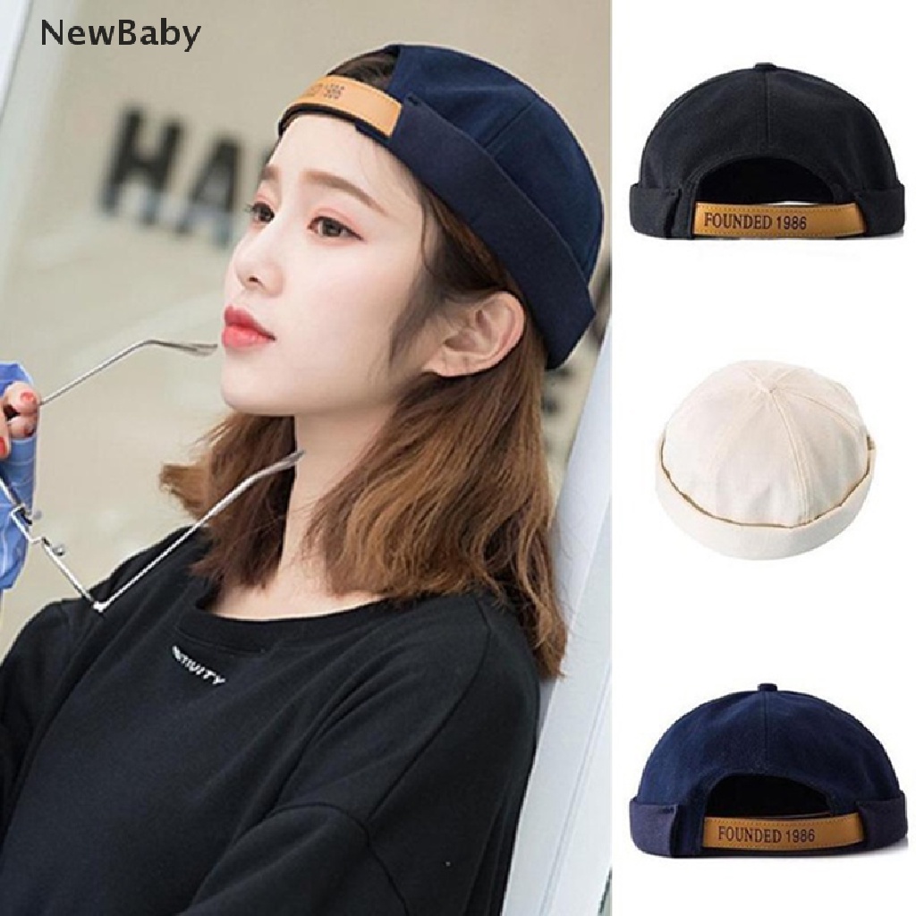 NewBaby Letter Adjustable Men Women Skullcap Sailor Baseball Cap Beanies Brimless Hat ID