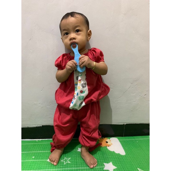 Setelan Baju Dress Pendek Anak Bayi Wanita Cewek 1 2 3 4 5 tahun Arem