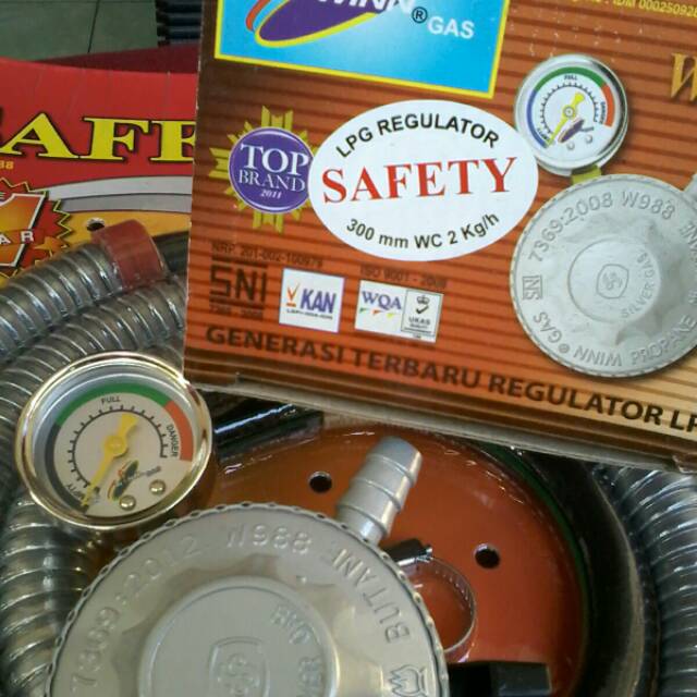 Pengaman gas lpg Regulator Safety gas Silver 988 Selang kompor safety gas