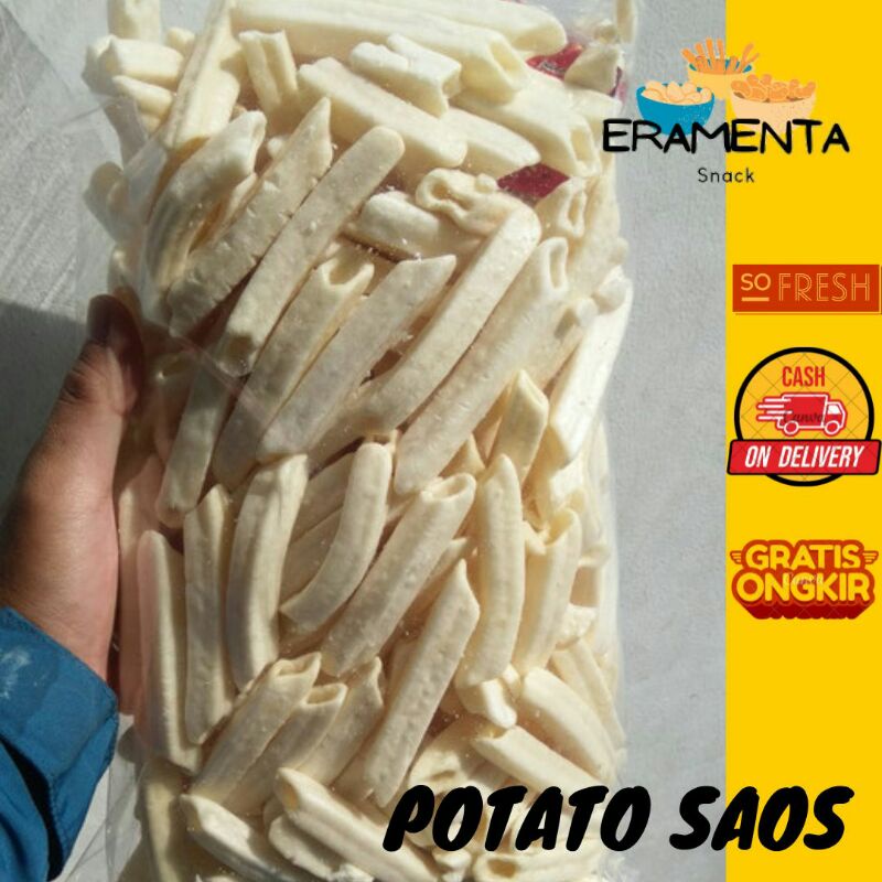 Eramenta Snack - Potato Saos Frech Fries Chiki Potato Ciki Kentang Saos Renyah Murah Enak Snack Kent