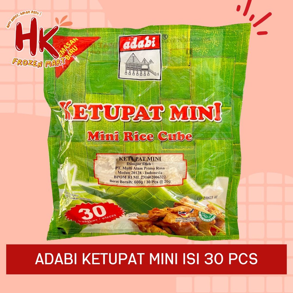 

Adabi Ketupat Mini isi 30 pcs (rice cube instan praktis siap masak) / HK Frozen Mart