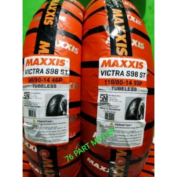 BAN TUBLESS MAXXIS VICTRA 90/90 14 &amp; 110/80 14 free pentil