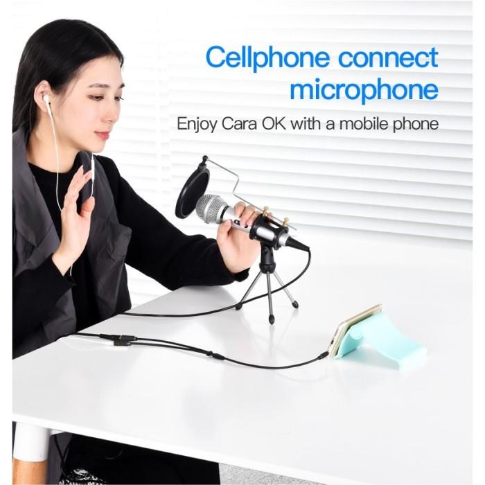 Vention Kabel Audio Splitter Jack 3.5Mm Male Ke Female Mic Speaker