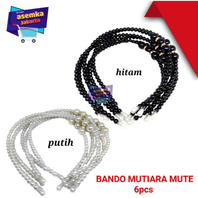 Bando Rambut Mutiara mute [ 6pcs] Grosir