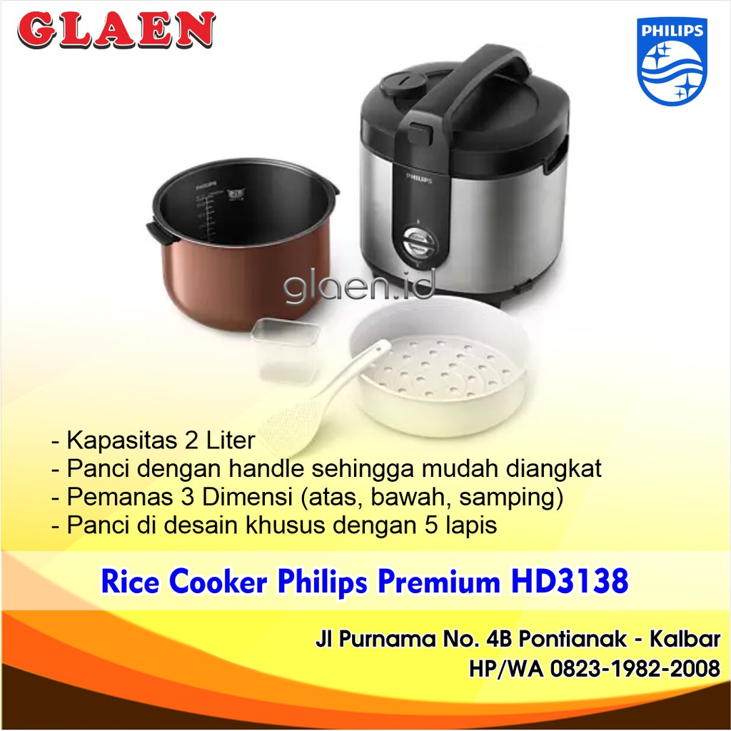Rice Cooker Philips Premium HD 3138 | Magic Com Philips HD 3138 | Philips Rice Cooker 2 Liter