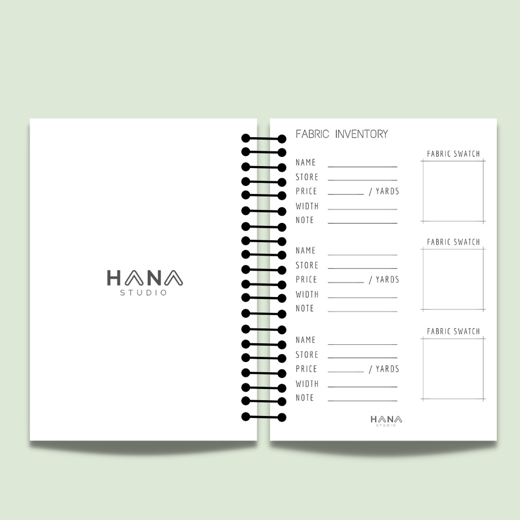 

Isi Binder Fabric Inventory Template A5 Fashion Designer