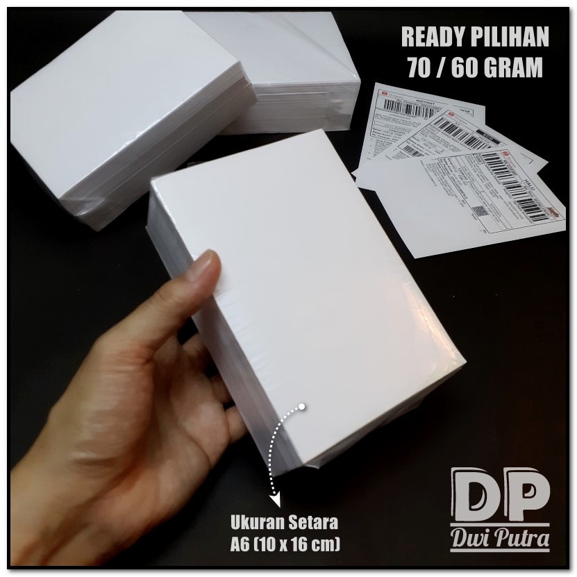 LABEL KERTAS HVS SETARA A6 10 x 16 CM // CETAK RESI PAKET PESANAN PRINT PRINTER LAPAK ONLINE // 70 60 GR 70GR 60GR