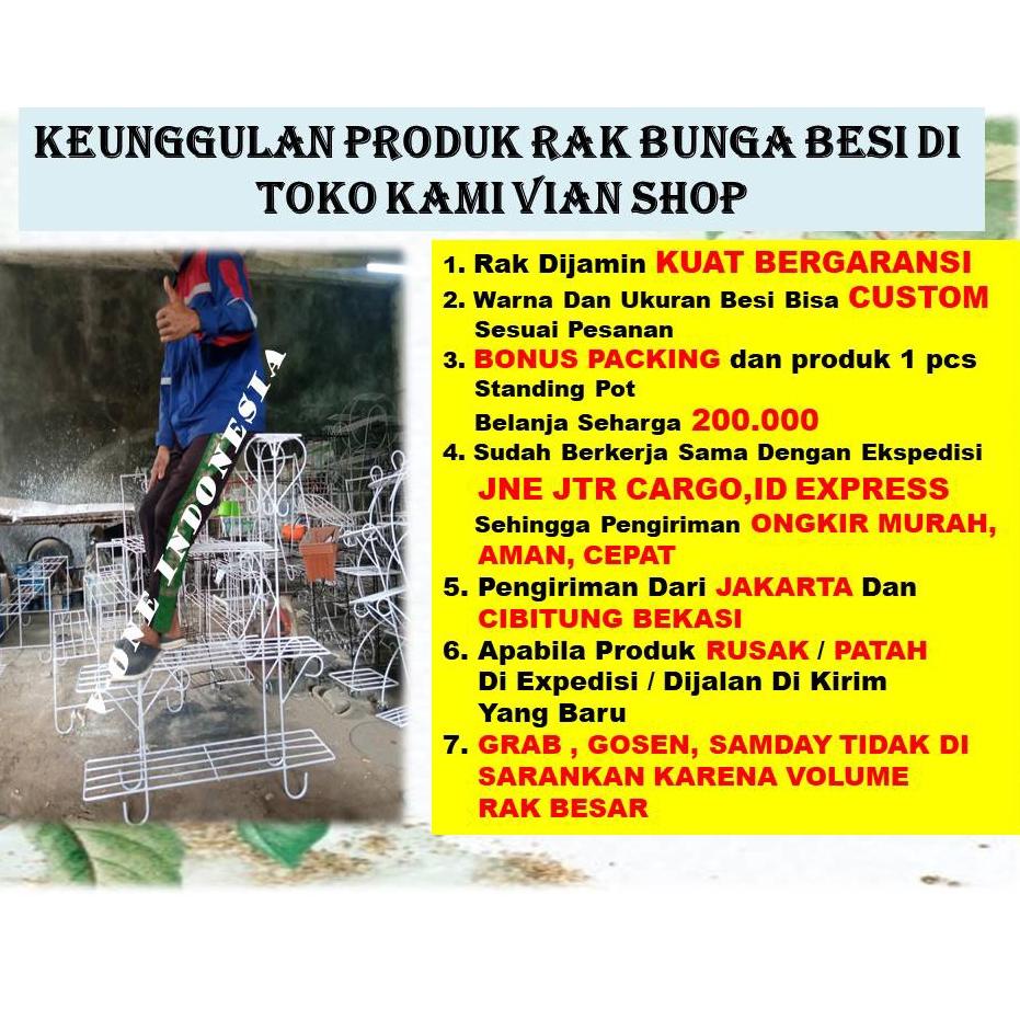 [KODE JRIU7] Rak Bunga Balkon Besi Dinding Pagar Single Tanaman Hias Outdoor Minimalis Standing Pot 