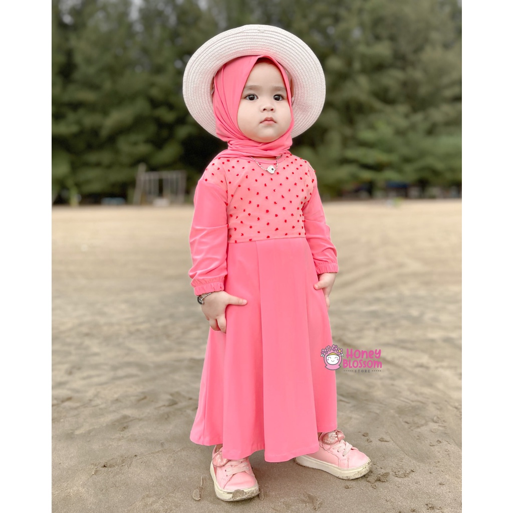 HONEYBLOSSOM gamis bayi jersey / gamis bayi perempuan 6 12 bulan alesha lucu