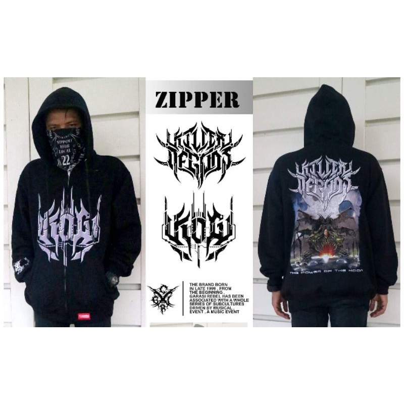 ZIPPER HOODIE JACKET BAND METAL / JACKET MUSIK / GRAUSIG / JAKET METAL