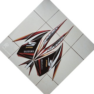 stiker striping motor  suzuki  shogun axelo  125 S hitam 