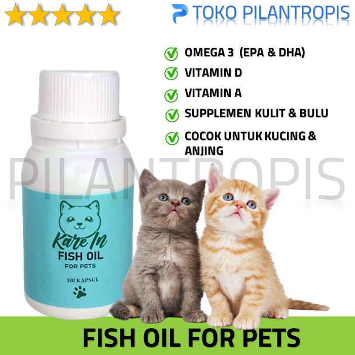 KAREIN MINYAK IKAN KUCING ANJING HAMSTER BURUNG VITAMIN BULU KUCING OMEGA 3 FISH OIL KUCING FISHOIL