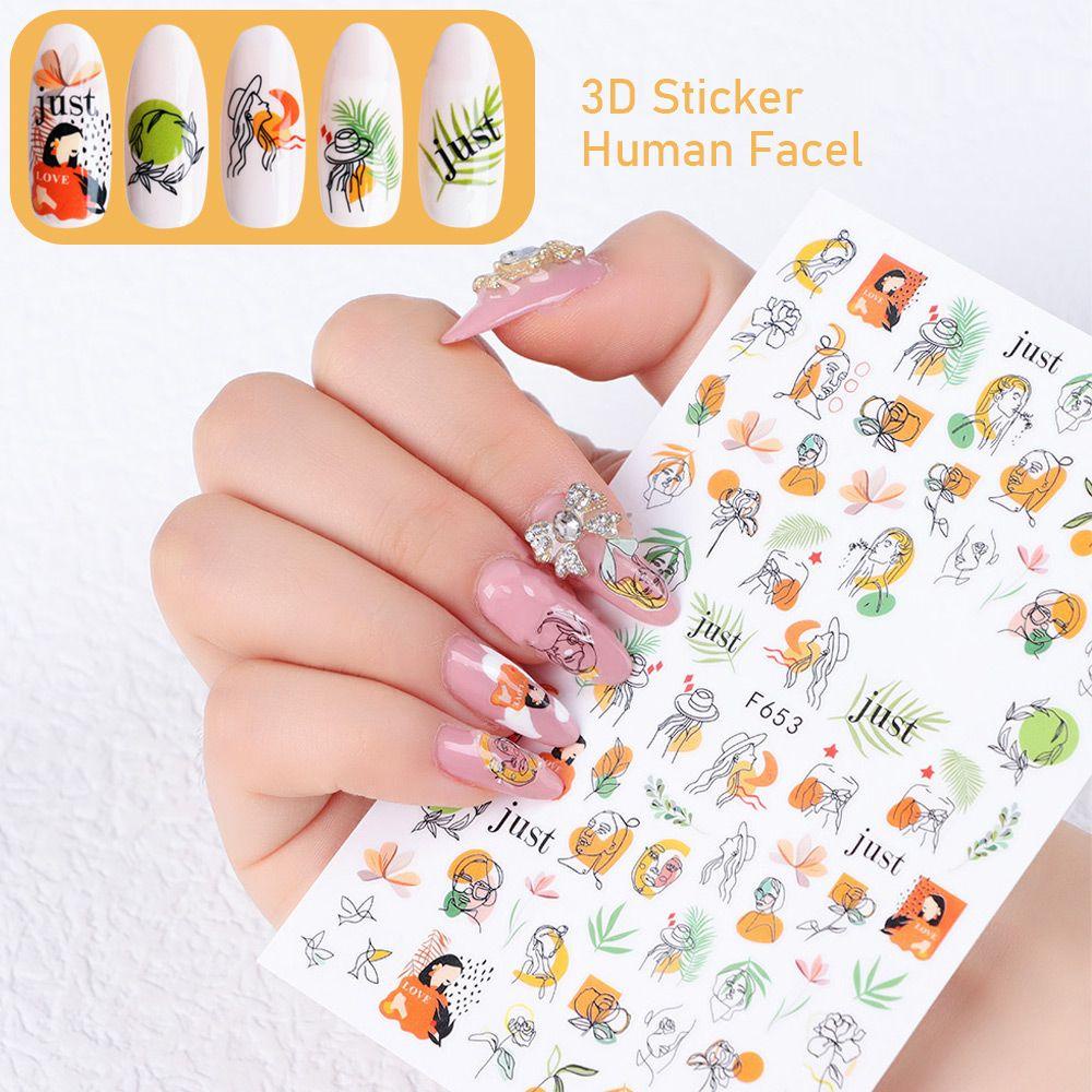 R-flower 3D Stiker Kuku Fashion Nail Art Decal Musim Panas Buah Buahan DIY Kuku