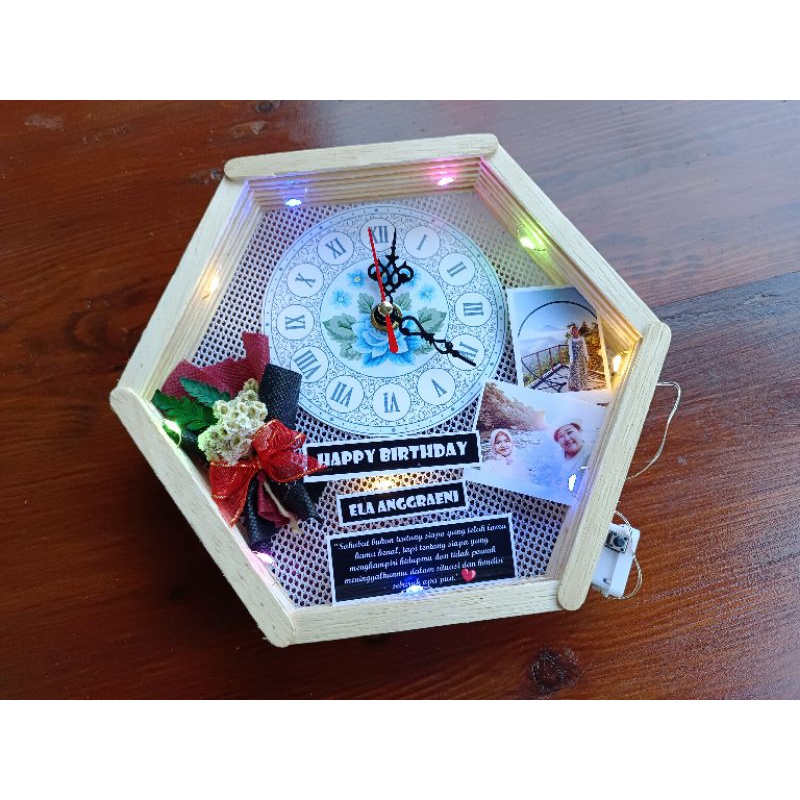 

GIFT BOX HEXAGONAL POPSICLE FRAME LAMPU KADO UNIK