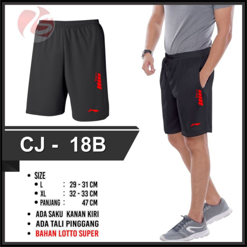 Celana pendek badminton lining all motiv training  bulutangkis kolor murah short pants badminton sport kolor pria kolor olahraga celana pendek lining CJ 18 CJ 12 kantong resleting