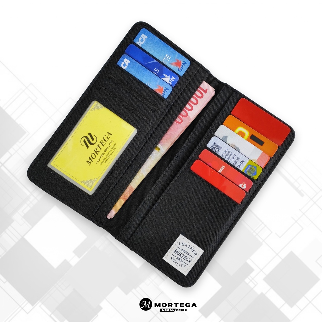 Dompet Mortega Kanfas Panjang Unisex Premium Wallet - Dompet Lipat Mortega