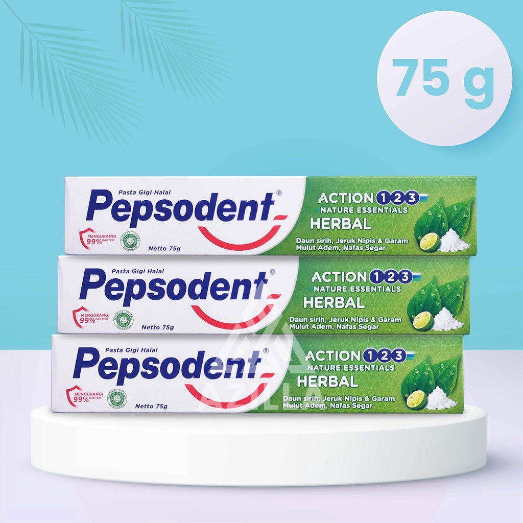Pasta Gigi Pepsodent Action 123 Herbal 75g | 1 Pcs Pepsodent Herbal 75 gr