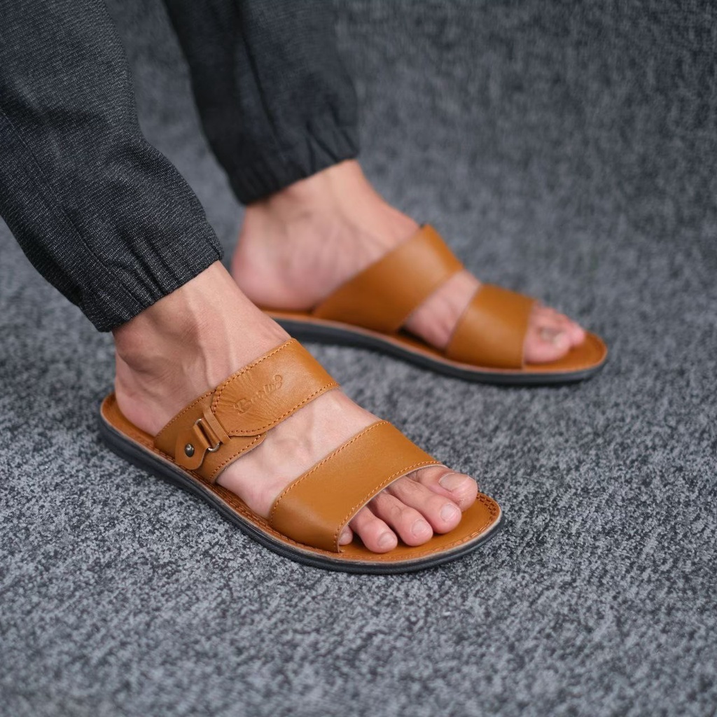 SANDAL SLIDE PRIA DEWASA SANTAI PRIA MINING BARLIN 0506T KULIT ASLI ORIGINAL CASUAL 100% PRIA KERJA KANTOR NYAMAN || SANDAL SLOP PRIA INDIAN TERBARU LEBARAN 2022