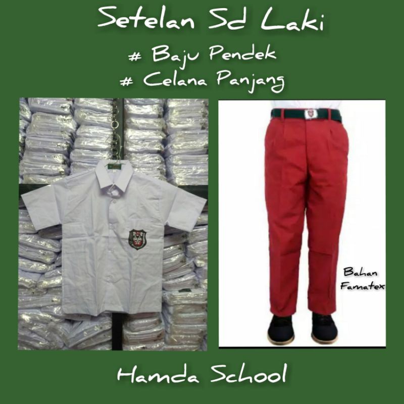 Setelan Sd Laki Baju Pendek Celana Panjang Seragam Sekolah