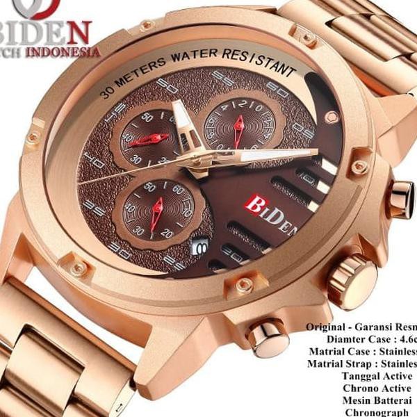 Jam Tangan Pria Biden Original Yn0116 Stainless Steel - Rosegold unisex