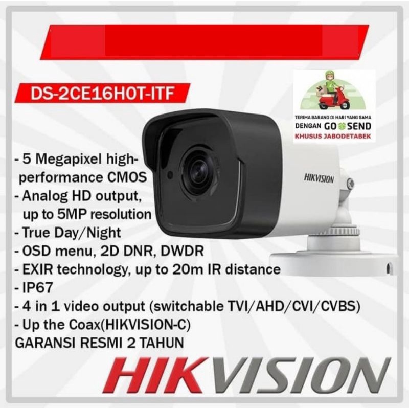 Kamera Cctv Hikvision 5mp DS 2CE16HOT-ITF Garansi Resmi