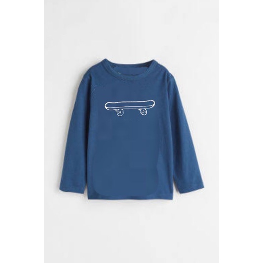 Kaos Anak Anko 1-8 tahun transportation-Blue skate board