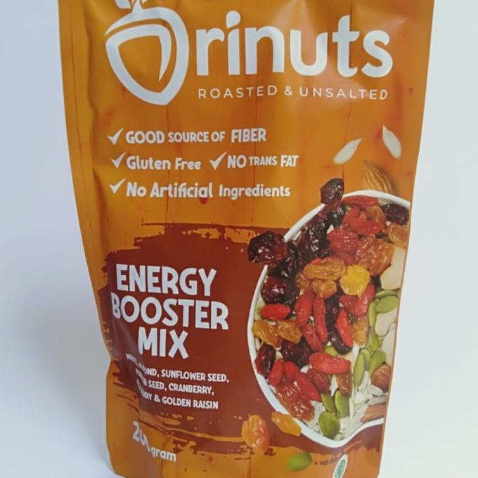 

Snack Orinuts Energy Booster Mix Cranberry Golden Raisin Gojiberry