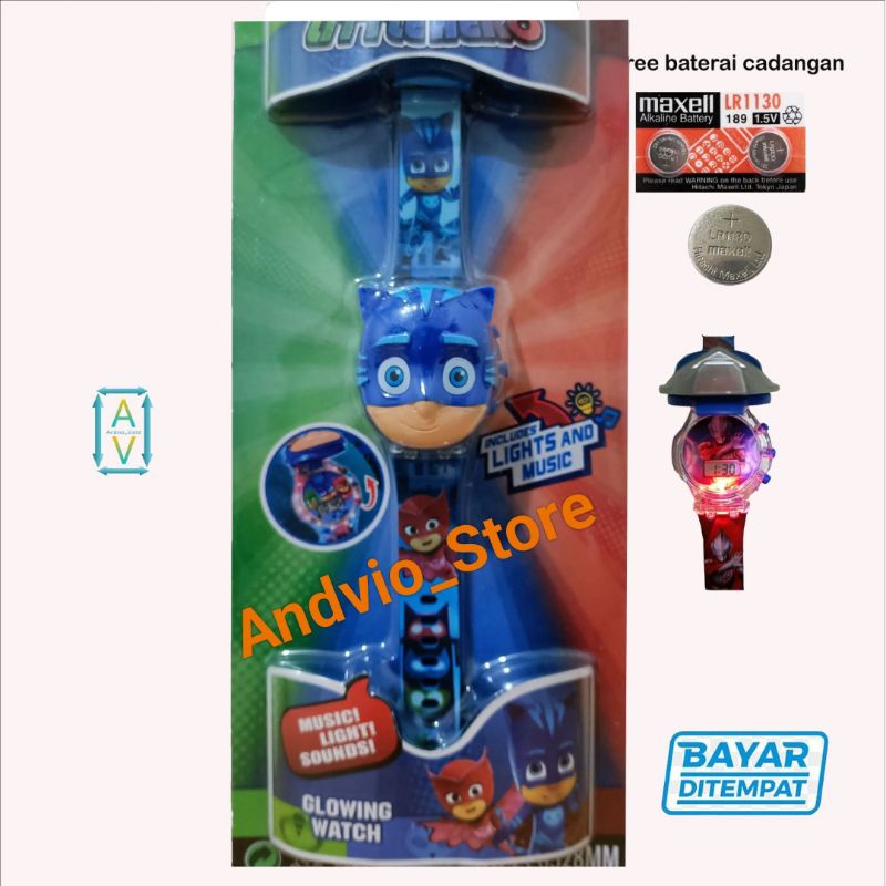 Terbaru Jam Tangan Anak Laki Laki Lampu Dan Musik Karakter Superhero AV1001