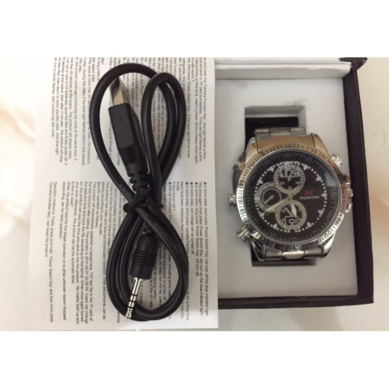 Spy Kamera Jam Tangan Watch Pengintai Camera Video Spycam HD 8GB Stainless Steel Besi Rantai