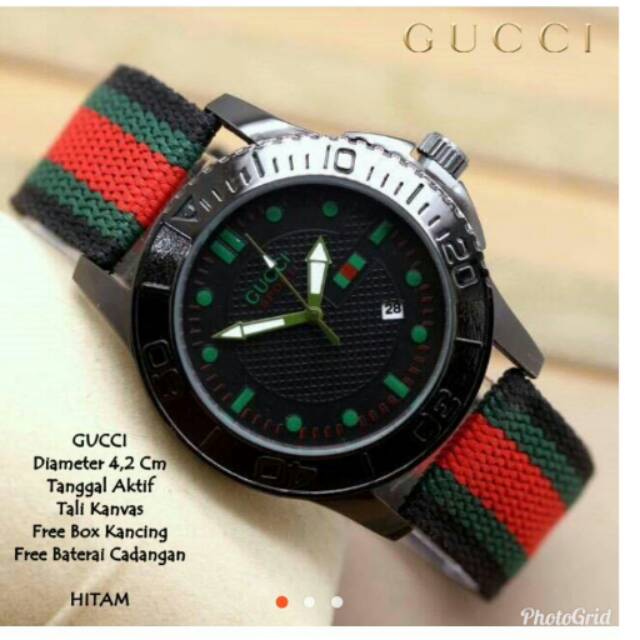 Jam tangan Gucci kanvas /unisex / jam tangan gucci tali