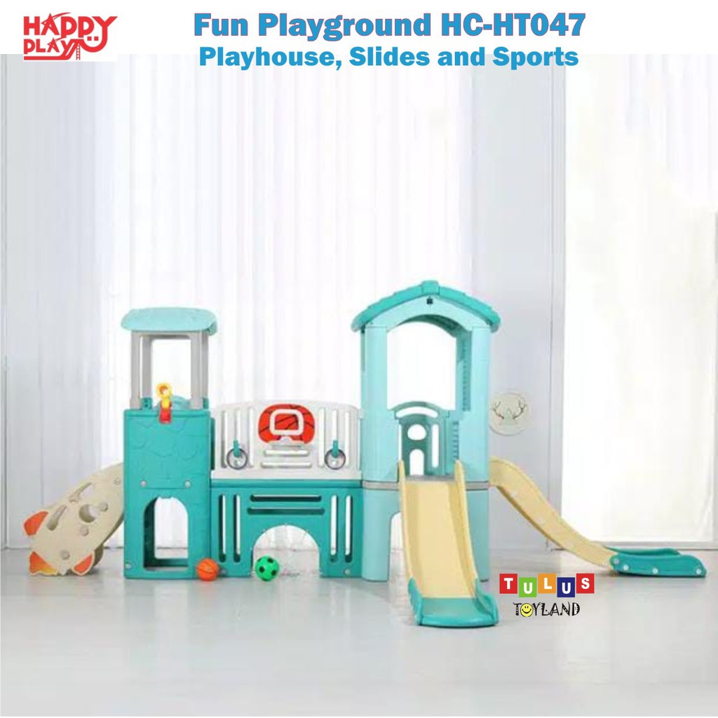 Perosotan Rumah Rumahan Happy Play Fun Playground House Slide Sport HC HT047 PlayHouse Olahraga Anak